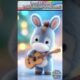 Lil cute fuzzy blue donkey playing guitar. #pets #animals #cuteanimals #aishorts #aivideo #shorts