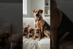 Mother Dog and Her Cute Puppies