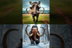 Woolly mammoth vs wild dangerous animals #mammoth #lion #gorilla
