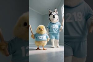 Yellow Chicken and dog playing Dalgona Candy Game #animals #cute #dalgona