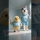 Yellow Chicken and dog playing Dalgona Candy Game #animals #cute #dalgona