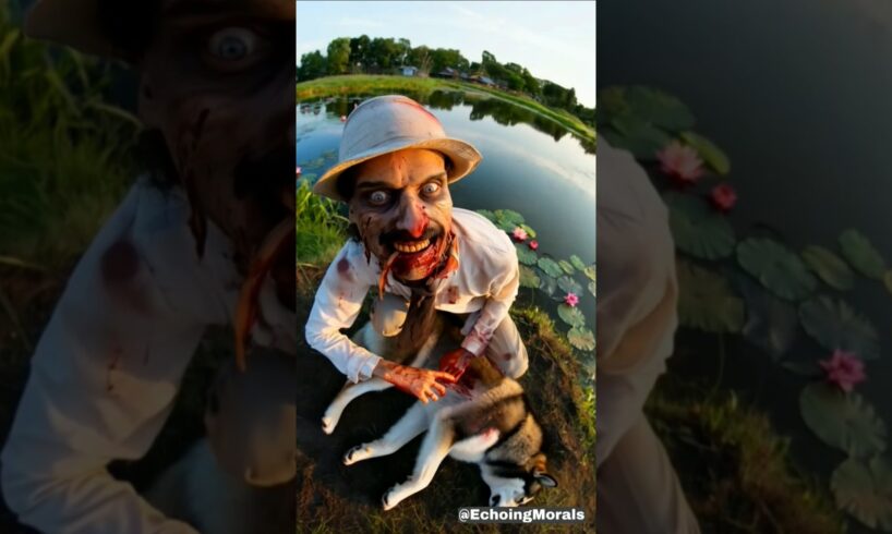 Zombie v/s Dog#zombie #rescue #dog #saveanimals #trendingshorts #humanity #success #wildlife