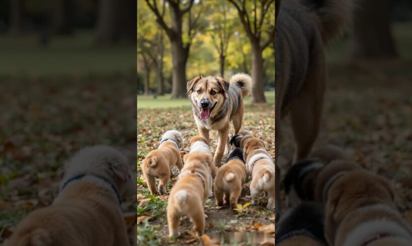 cute puppies with mother dog #funny #cute #animals #dog #puppy #shorts