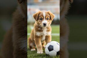 puppy playing football #puppy #cute #pets #funny #dog #puppydog