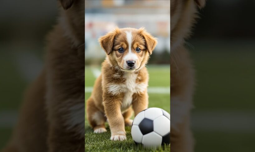 puppy playing football #puppy #cute #pets #funny #dog #puppydog