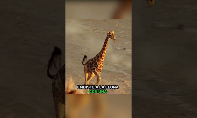 ¡Jirafa vs Leona! ¿Quién Ganará Esta Batalla Salvaje? #shorts