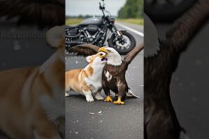Biker Dog Fights Off Eagle to Save It's Owner! #animal #pets #rescue