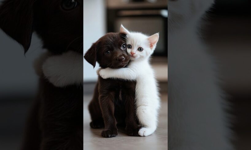 Cute kitten and puppy [part 3] #puppy #puppydog #kitten