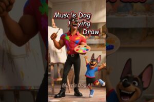 🤣😱 Cute puppies just want to draw, but mom and dad...#dog #puppy #aidog #aicat #cat