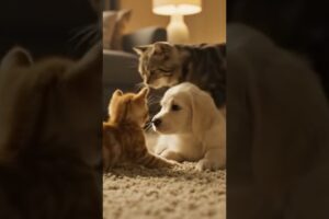 Cutest Puppy and Kitten Friendship Ever Caught on Camera! #shorts