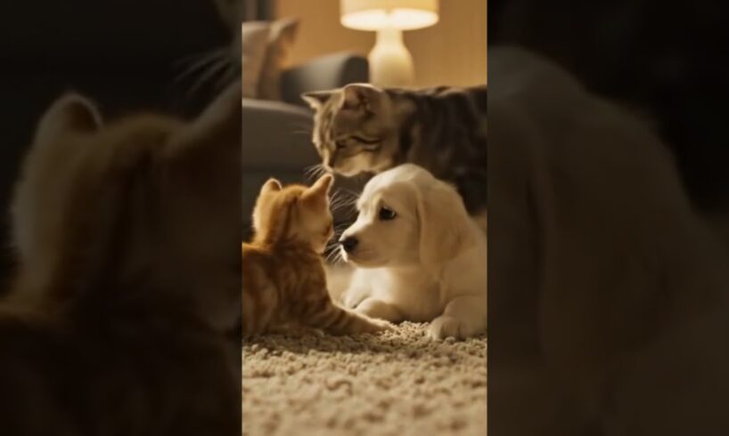 Cutest Puppy and Kitten Friendship Ever Caught on Camera! #shorts
