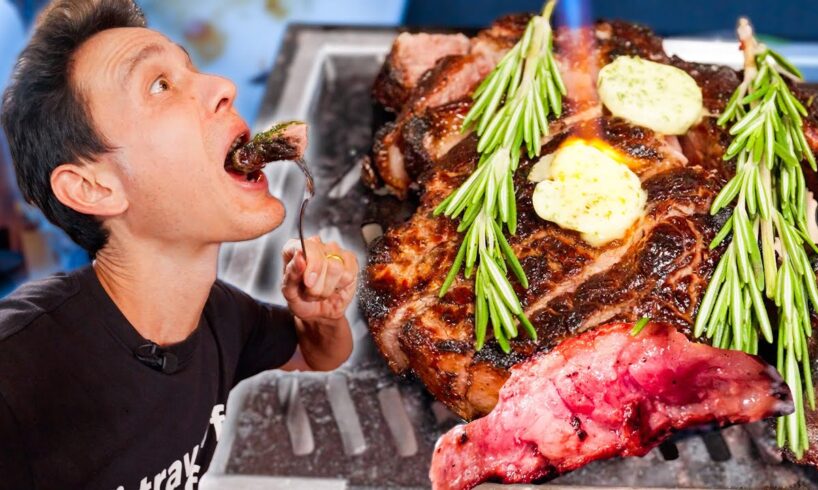 Eating a $223 Rib-Eye Steak!! 🥩 (w/ Guga)