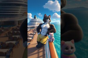 Extreme Daddy Fights Shark to Save a Kitten 🐈👊🐬 #ai #cat #catlover #story #cutecat #cute
