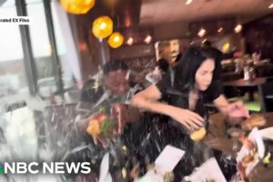 Food influencers injured after car slams into restaurant as they filmed