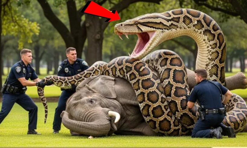 Giant Snake vs Brave Heroes | Epic Fight to Rescue Mother Elephant #rescue #youtubeviral