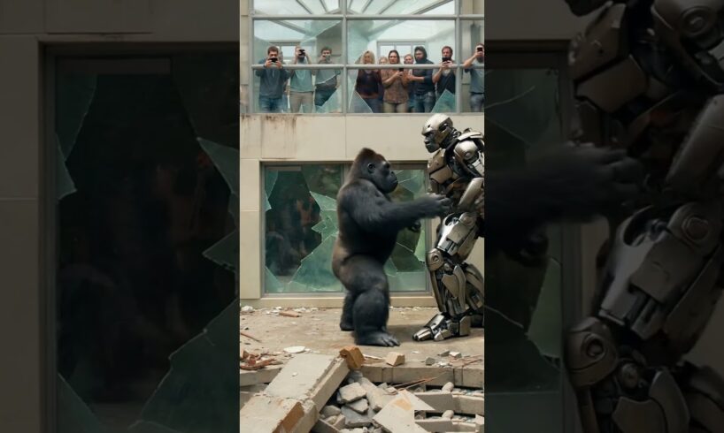 Gorilla vs Mecha Gorilla Fight! #manvsgorilla #wildshowdown #animalfight #gorilla