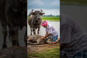 He saved the buffalo life #ai #rescue #nature #foryou #animals #india #shorts