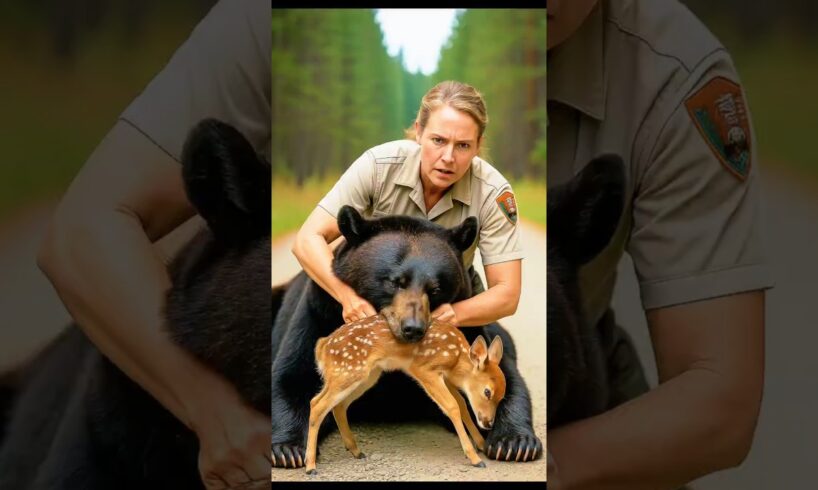 In the Savage Wild | Brave Ranger Fights Off Bear to Save Baby Deer! 🐻🦌🔥 #survival #animals #rescue