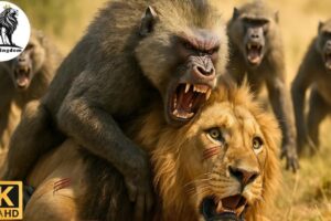 Kenya: A Baboon Troop's Intense Showdown with a Lion #animaldocumentary | Apex Kingdom