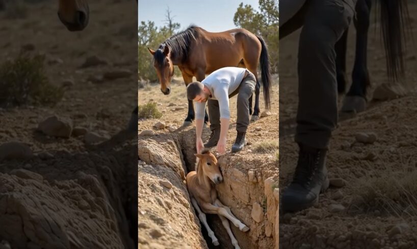 Mother Horse Begs a Man to Save Her Baby | Unbelievable Rescue