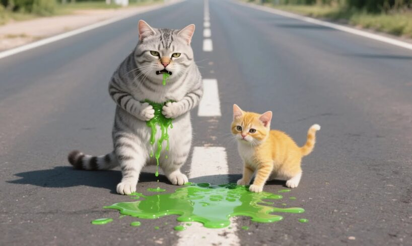 😢 Papa Cat & Kitten Poisoned! | Emotional Animal Rescue Story 🐾