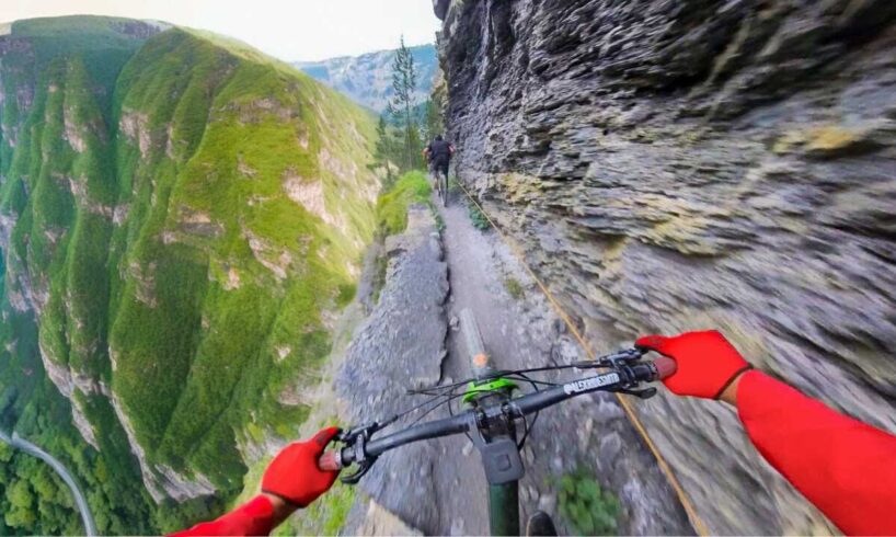 RISKIEST Mountain Bike Ride of My Life 1000ft Drop