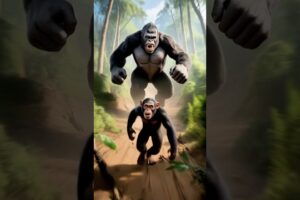 Shocking Animal War, King Kong Crushes Monkey Gang #cats #kittens #shorts #animals #reels #cutecat
