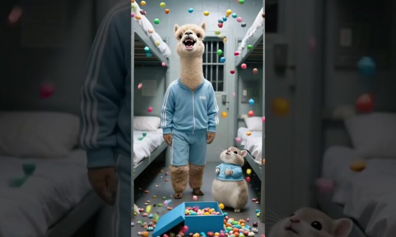 Totoro and Alpaca playing dalgona Candy Game #animals #cute#dalgona#funny #animation