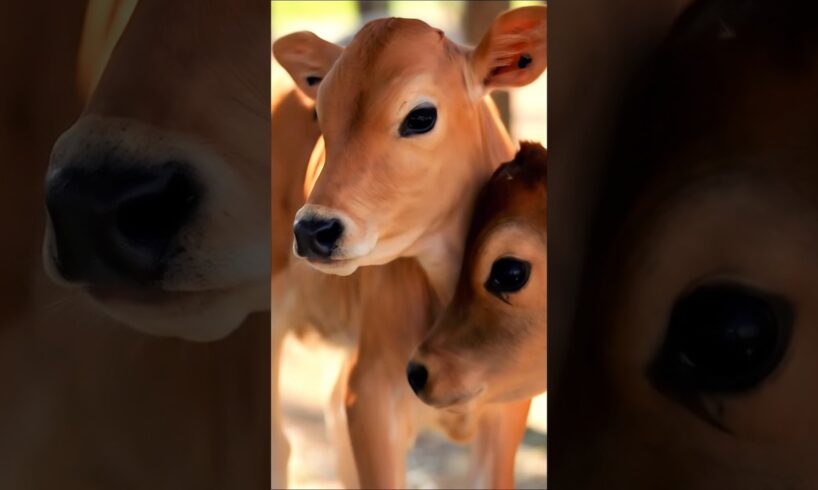 Two cute baby cows playing adorable video #cow #cowcalf #cowvideos #cutecow #cows #animals #shorts