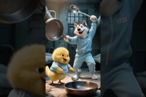 Yellow Chicken and dog playing Dalgona Candy Game #animals  #cute#dalgona#funny #animation