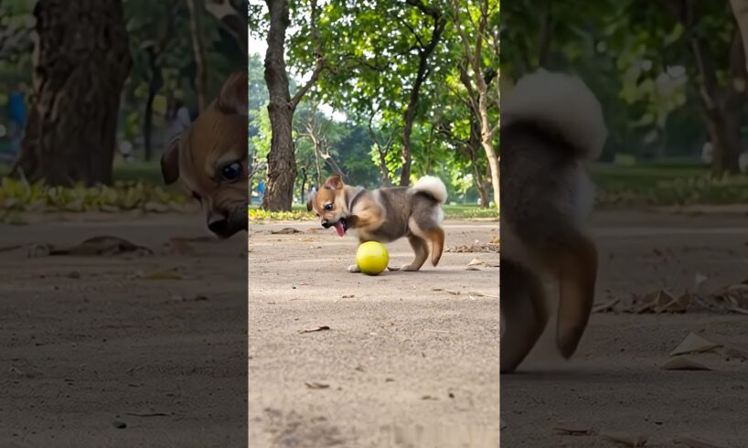 cute puppy playing in The football ⚽ #puppy​ #cute​ #pets​ #funny​ #dog​ #puppydog​ #shorts​