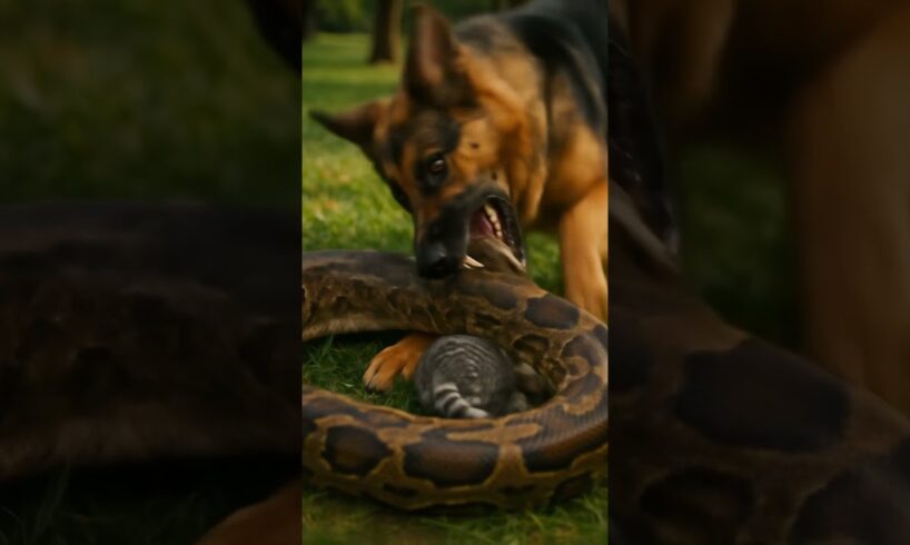 A heroic rescue Puppy Risks Everything for Love! #DogMom #SnakeAttack #gorilla #lion