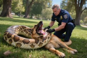 Animal Rescue: team saves German shepherd from deadly coil of giant python