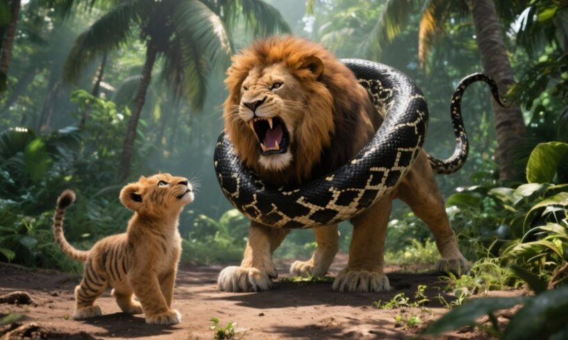 Animal rescue: Mother Lion Rescued from Deadly Giant Python Attack