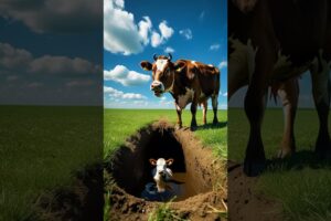 Baby Cow Crying with Tears | Emotional Animal Rescue Style Short 2025 #shortsfeed #viralvideo #kids