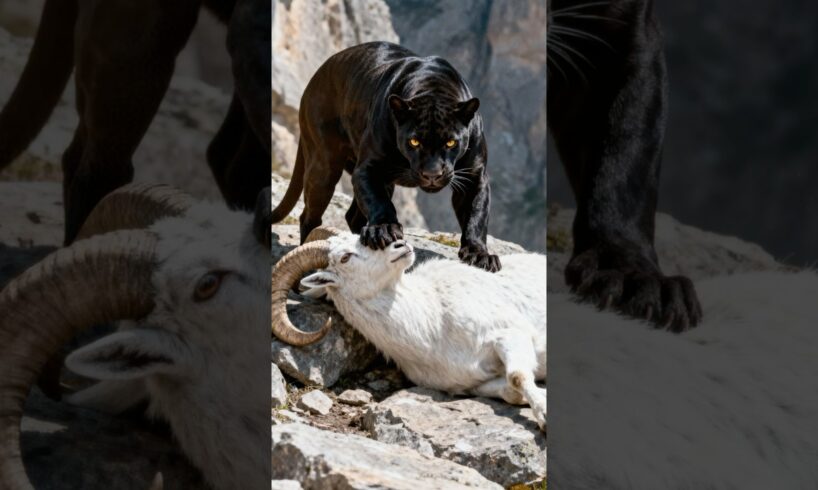 Black PANTHER vs white ANIMALS (lion, tiger, wolf) #shorts