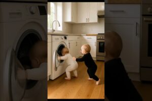 Brave Dog Saves Baby from Washing Machine | AI Awareness Short!