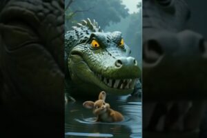 Brave Panda Saves Baby Rabbit from Crocodile 🐼🐇🐊 | Emotional Rescue Story