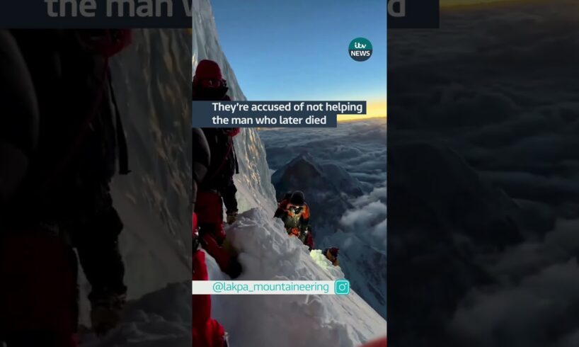 Climbers climb round man dying on mountain #itvnews