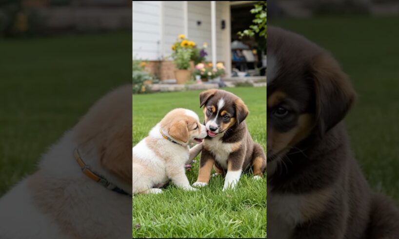 Cute Puppies 🥰 Playing In Garden 🐶 #puppy #cute #dog #pets #shorts #viral
