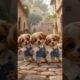 Cute Puppies in Denim Overalls 👖🐶🐶🐶 | Adorable Dog Village Walk
