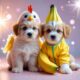 Cute puppies dancing 🐶🐾🍌🐔 #dog #cute #puppy #dancing #doglove