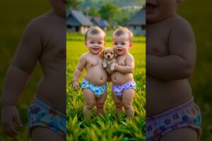 Cutest Baby Twins Dancing with Puppies | Heartwarming Dance Moments! 🐶💃