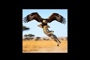 Flying Eagle vs Cheetah Clash 🐆🦅 | Wild Animal Fight Shorts #wildlife #anime