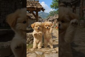 Funny Puppies Dancing at Village Well 🐶🎶 Adorable Dog Performance | #Shorts #DogDance