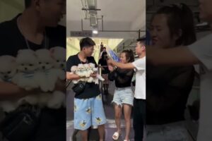 "Girl Carrying 3 Cute Puppies in Mall 🐶❤️ | Adorable Moment on Escalator"