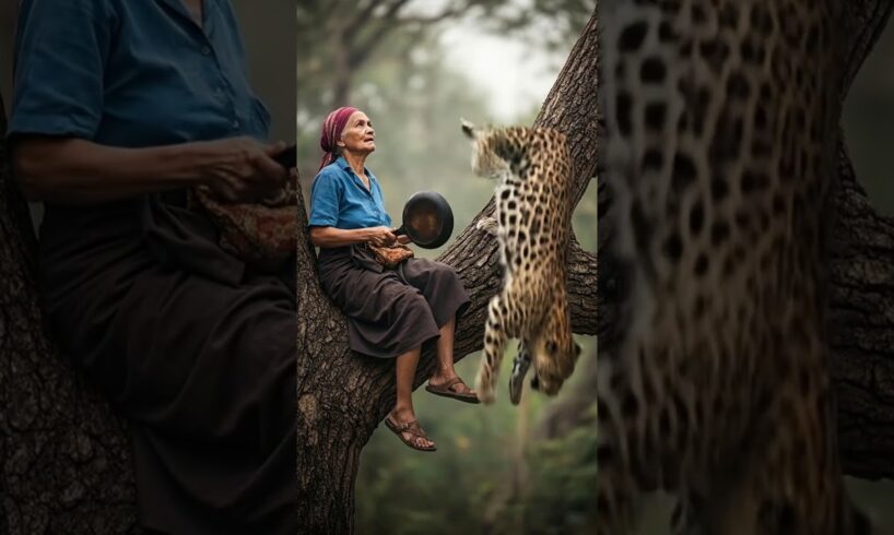 Grandma Fights Off a Leopard with a Frying Pan #animals #animalintelligence  #wildlife