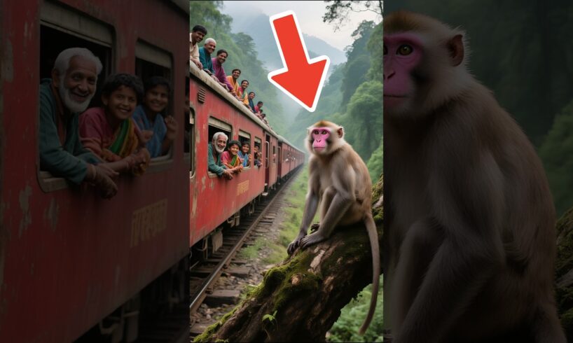 Monkey HIJACKS Train to Save Everyone! #animals #wildlife #animalrescue #miracle #rescue #animal