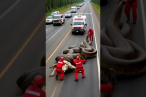 Rescuers save reindeer from giant anaconda