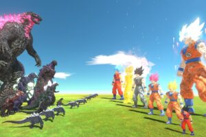 Thermo Evolved Godzilla vs Goku Power Level Evolution - Animal Revolt Battle Simulator